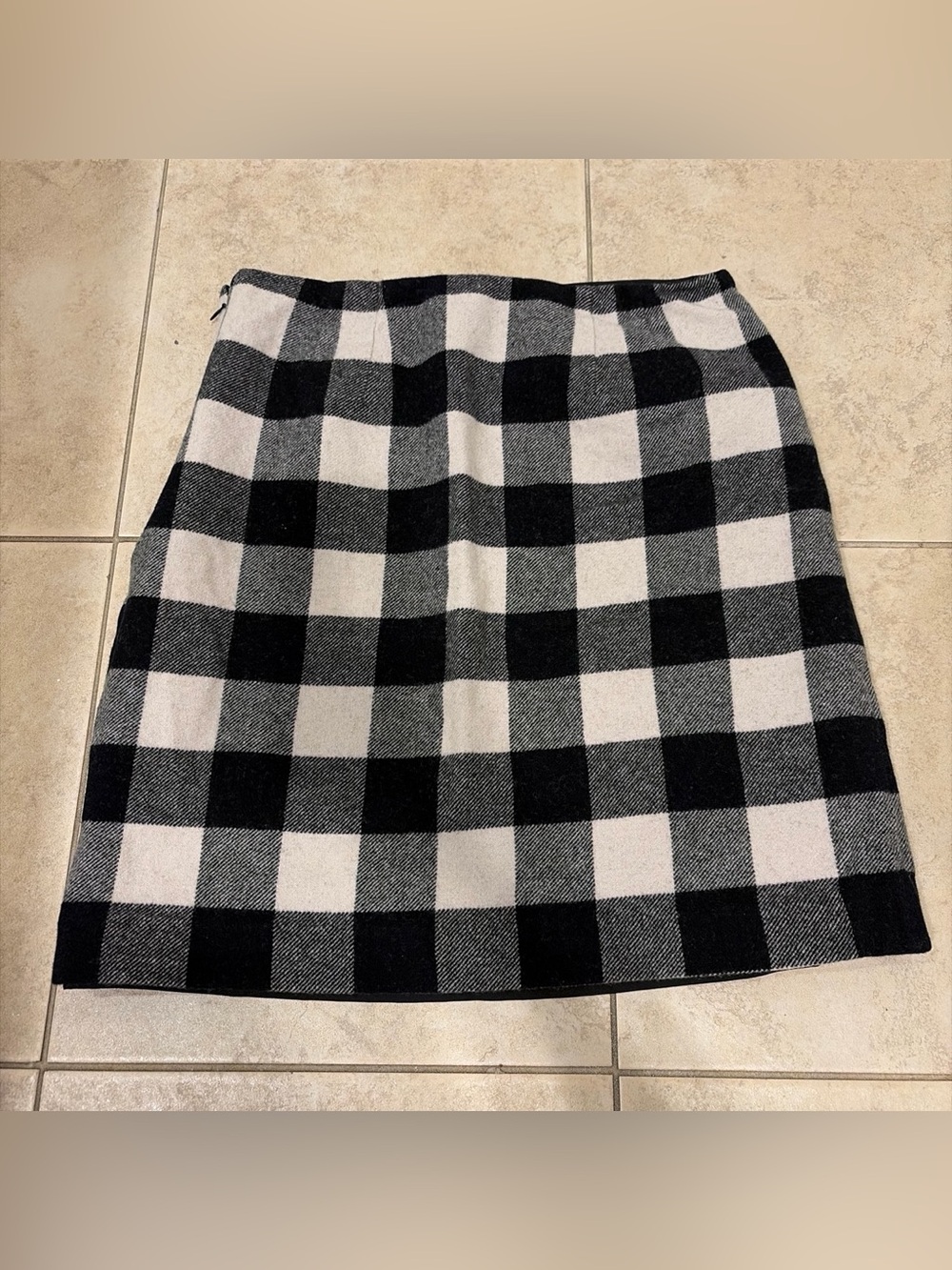 Talbots Black and White Buffalo Plaid Mini Skirt - Picture 2 of 8